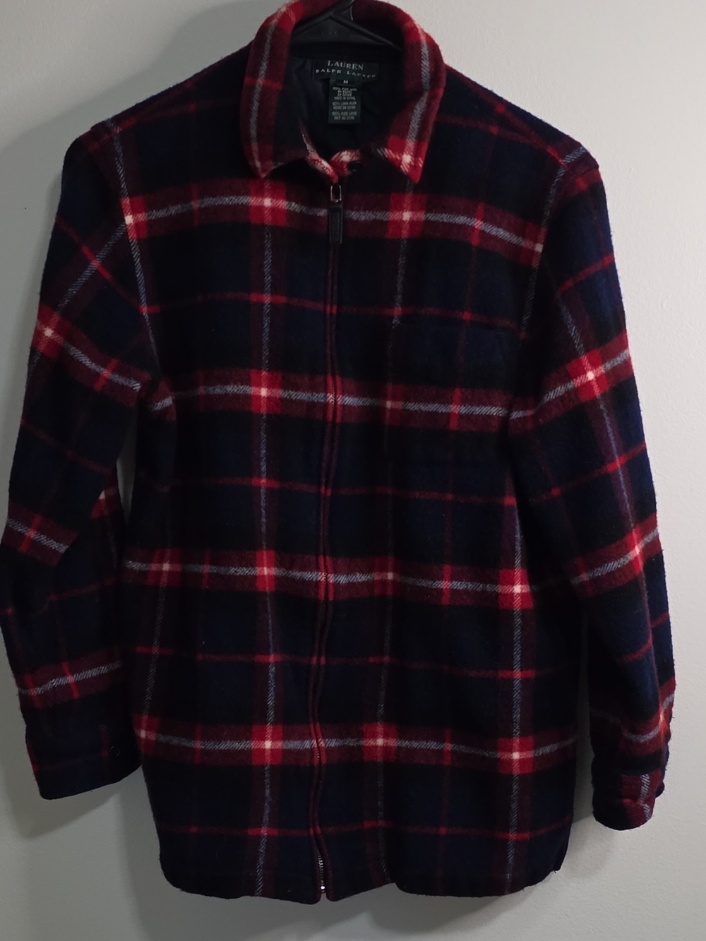 Vintage Lauren Ralph Lauren Women’s Navy & Red Plaid Zip Jacket